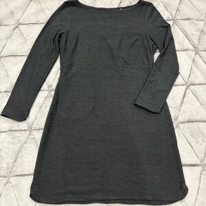 Toad & Co Mizdress Stretch Knit 3/4 Sleeve A-Line Gray Dress Size Large Active